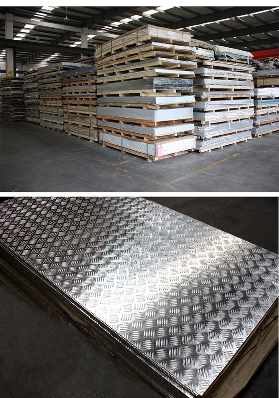 3003 Bright Aluminium Five Bar Tread Plate Floor Anti Slippery