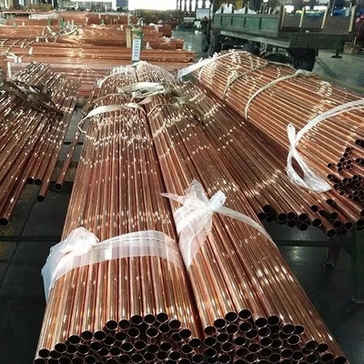 6 - 10mm Copper Metal Pipe 1/2 Straight Tube Hairline For Construction